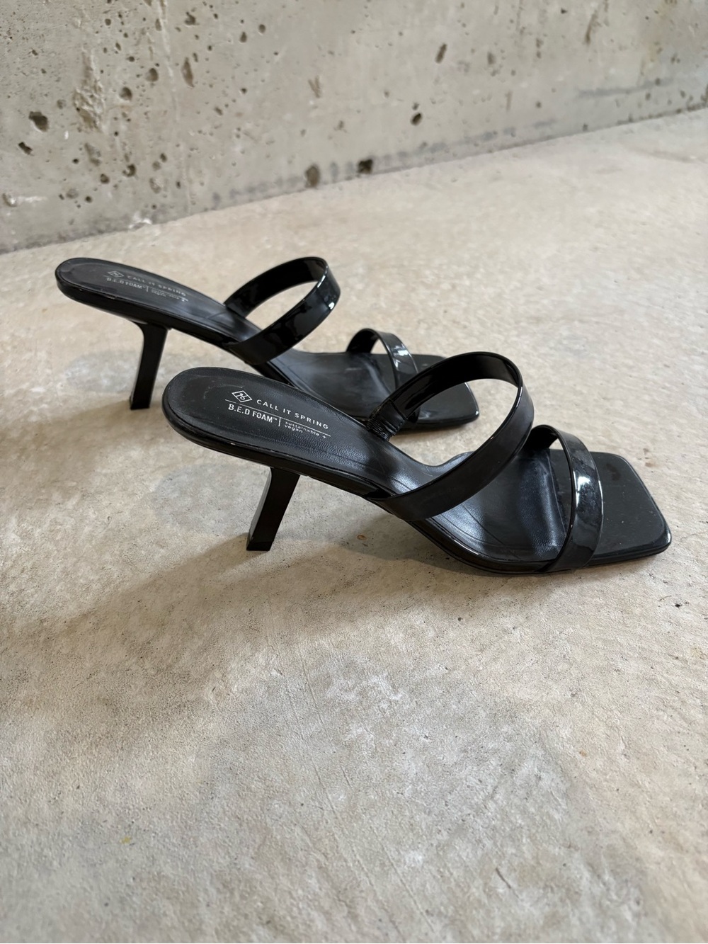 Call it Spring size 10 black square toe heels